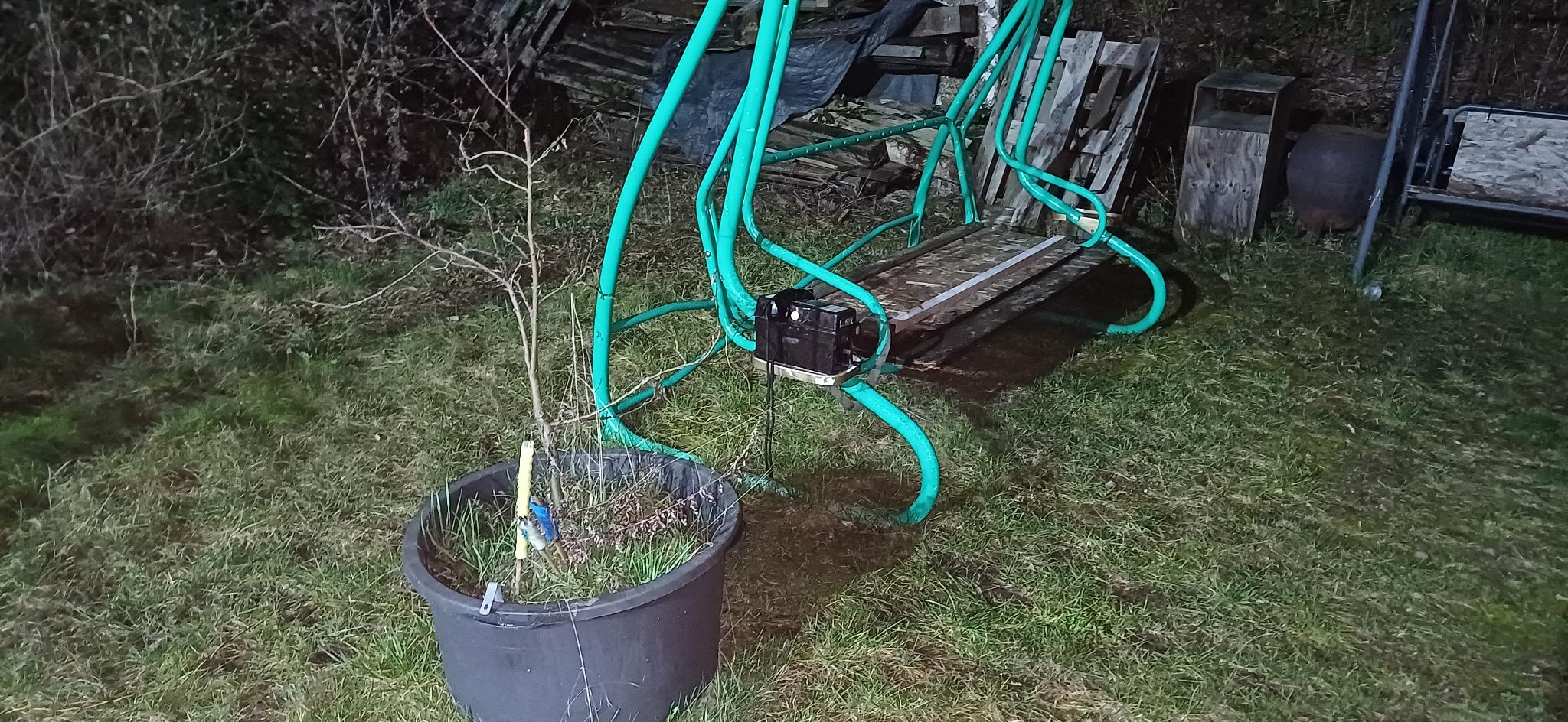 field telephone in the backyard connected to the ab wire