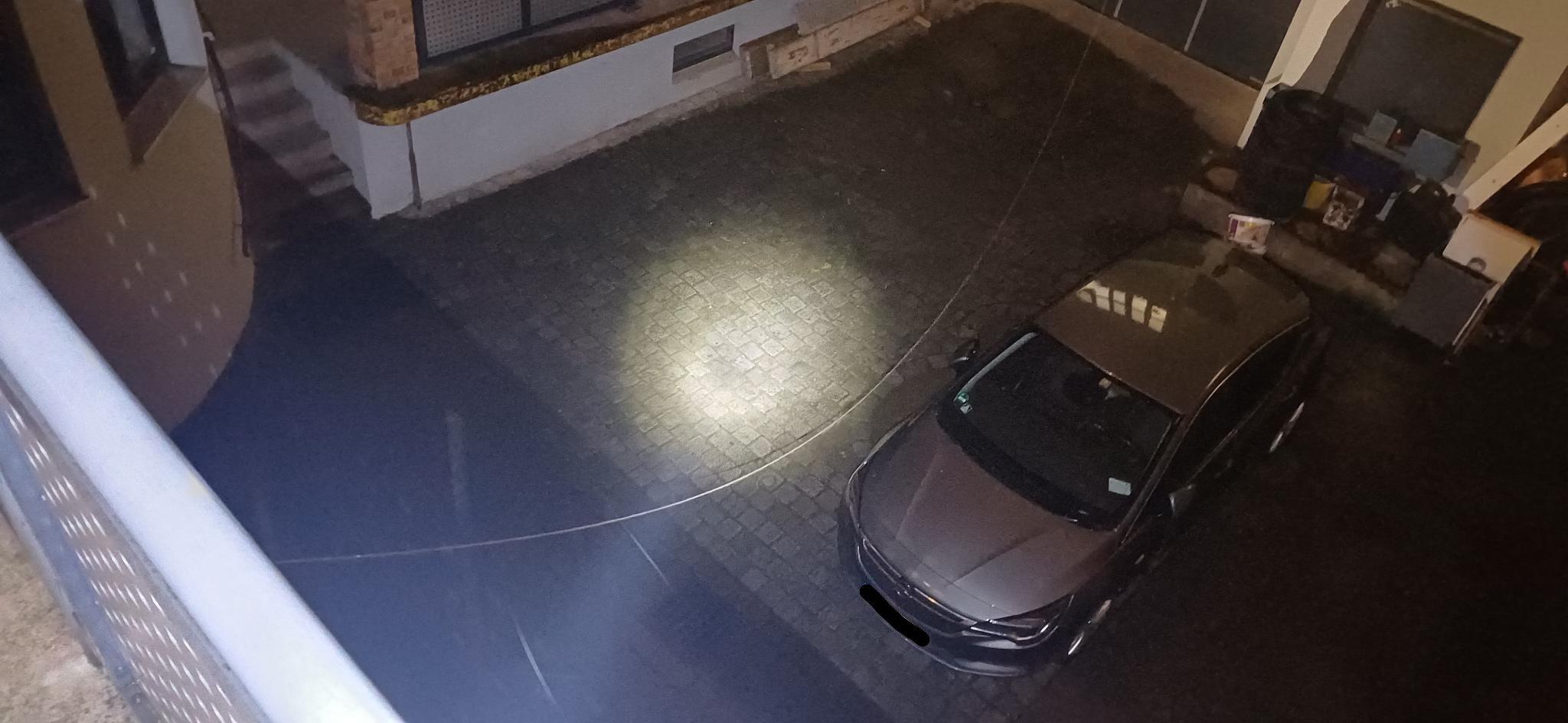 String spanning over the court yard